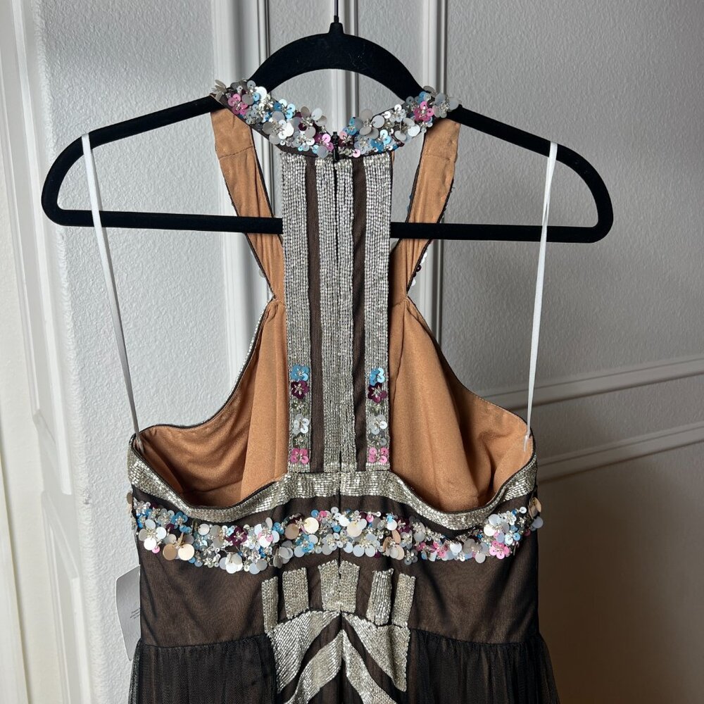 Marchesa Notte Art Deco Sequin Mermaid Evening Gown - Size 10 - Picture 4 of 8